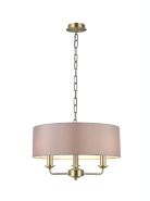 DK0030  Banyan 45cm 3 Light Pendant Antique Brass, Grey